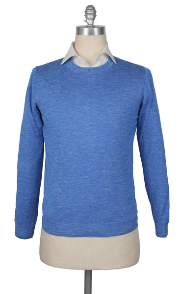Svevo Parma Blue Silk Blend Crewneck Sweater - (SV10192216) - Parent