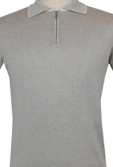 $950 Svevo Parma Light Brown Silk Blend Polo Sweater - (SV215258) - Parent