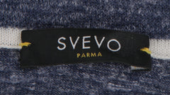 $925 Svevo Parma Dark Blue Silk Blend Notched Polo Sweater - (SV321261) - Parent
