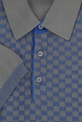 Svevo Parma Blue Check Cotton Polo - (SV13237) - Parent
