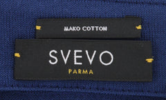 $700 Svevo Parma Navy Blue Cotton 1/4 Button Polo Sweater - (SV4242516) - Parent