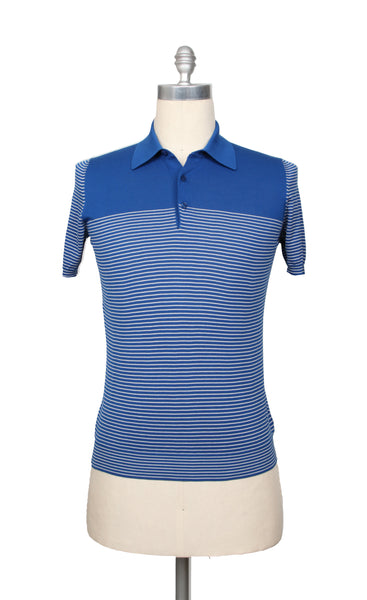 Svevo Parma Blue Striped Cotton Polo - (SV326222) - Parent