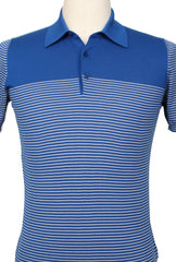Svevo Parma Blue Striped Cotton Polo - (SV326222) - Parent