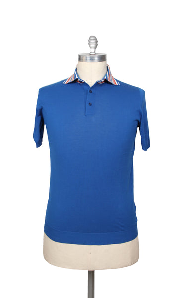 Svevo Parma Blue Solid Cotton Polo - (SV326223) - Parent