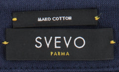 $700 Svevo Parma Navy Blue Cotton 1/4 Button Polo Sweater - (SV419259) - Parent