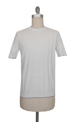 $700 Svevo Parma White Cotton Crewneck Sweater - M/50 - (SV425245)