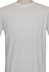 $700 Svevo Parma White Cotton Crewneck Sweater - (SV425245) - Parent