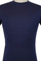 $550 Svevo Parma Navy Blue Cotton Crewneck Sweater - (SV424257) - Parent