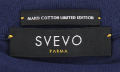 $550 Svevo Parma Navy Blue Cotton Crewneck Sweater - (SV424257) - Parent