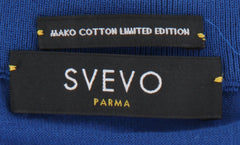 $550 Svevo Parma Blue Cotton Crewneck Sweater - (SV424255) - Parent