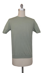 $600 Svevo Parma Light Green Cotton Crewneck Sweater - L/52 - (SV4252411)