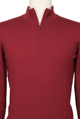Svevo Parma Red Wool 1/4 Zip Sweater - (SV39236) - Parent