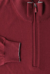 Svevo Parma Red Wool 1/4 Zip Sweater - (SV39236) - Parent
