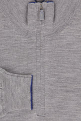Svevo Parma Light Gray Wool 1/4 Zip Sweater - (SV1012226) - Parent