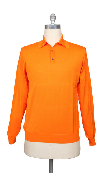 Svevo Parma Orange Cotton 1/4 Button Sweater - (SV39235) - Parent
