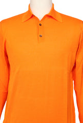 Svevo Parma Orange Cotton 1/4 Button Sweater - (SV39235) - Parent