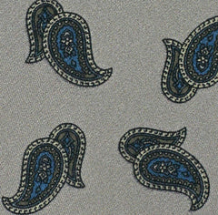 Cesare Attolini Gray Paisley Tie - 3.25" x 59" - (CATIEX215)