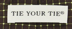 Tie Your Tie Brown with Green Pattern Tie