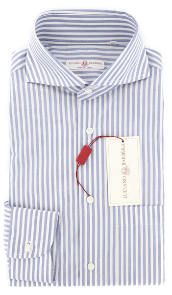 Luciano Barbera Blue Striped Shirt - Slim - M/M - (105329/72214/175)