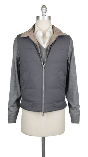 ベスト・ジレ BRUNELLO CUCINELLI 'Shiny Zipper Pull' vest BRUNELLO CUCINELLI corduroy waistcoat light grey | BRAUN Hamburg