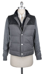 Brunello Cucinelli Gray Wool Blend Fancy Vest - (BC910171) - Parent