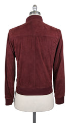 Brunello Cucinelli Burgundy Red Leather Jacket - (BC929177) - Parent