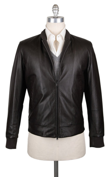 Brunello Cucinelli Dark Brown Leather Windbreaker - (BC929175) - Parent