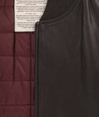 Brunello Cucinelli Dark Brown Leather Windbreaker - (BC929175) - Parent