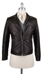 $5730 Brunello Cucinelli Dark Brown Leather Jacket - L US/52 EU - (BC314261)
