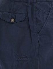 $595 Brunello Cucinelli Navy Blue Solid Cotton Pants - Slim - (BC48255) - Parent