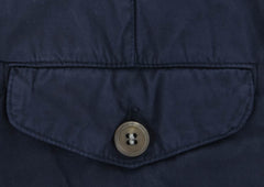$595 Brunello Cucinelli Navy Blue Solid Cotton Pants - Slim - (BC48255) - Parent