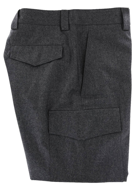 $1245 Brunello Cucinelli Charcoal Gray Melange Wool Pants - Slim - (431) - Parent