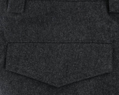 $1245 Brunello Cucinelli Charcoal Gray Melange Wool Pants - Slim - (431) - Parent