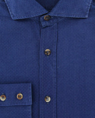 Brunello Cucinelli Blue Polka Dot Shirt - Full - (MG64828C49) - Parent