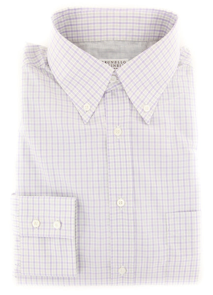 Brunello Cucinelli Purple Plaid Shirt - Full - (MG66768C87) - Parent