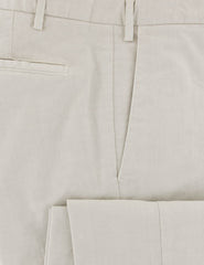 Barba Napoli Cream Solid Cotton Blend Pants - Extra Slim - (427) - Parent