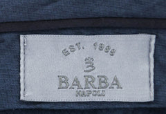 Barba Napoli Dark Blue Solid Cotton Blend Pants - Slim - (421) - Parent