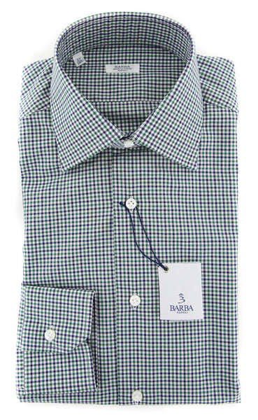 Barba Napoli Green Check Shirt - Slim - (BNMD22000000111) - Parent