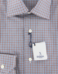 Barba Napoli Brown Check Shirt - Slim - (BND220000012U10T) - Parent