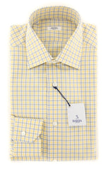Barba Napoli Yellow Plaid Shirt - Slim - 14.5/37 - (D220000R8-U10-T)