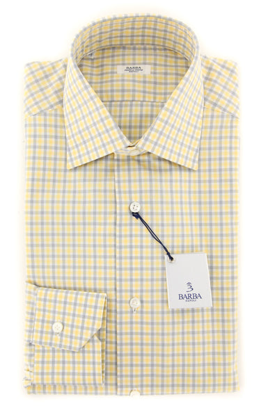 Barba Napoli Yellow Plaid Shirt - Slim - (D220000R8-U10-T) - Parent