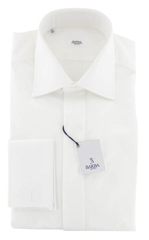 Barba Napoli White Tuxedo Shirt - Slim
