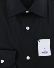 Barba Napoli Black Solid Shirt - Slim - (BND22276310) - Parent