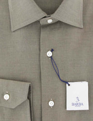Barba Napoli Brown Solid Cotton Shirt - Slim - (804) - Parent