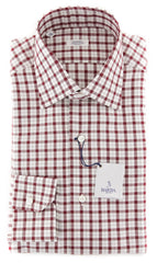 Barba Napoli White Plaid Cotton Shirt - Slim - 15.5/39 - (823)