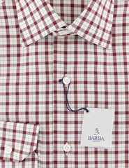 Barba Napoli White Plaid Cotton Shirt - Slim - (823) - Parent