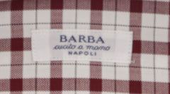 Barba Napoli White Plaid Cotton Shirt - Slim - (823) - Parent