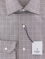 Barba Napoli Brown Plaid Cotton Shirt - Slim - (809) - Parent