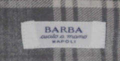 Barba Napoli Gray Plaid Cotton Shirt - Slim - (811) - Parent