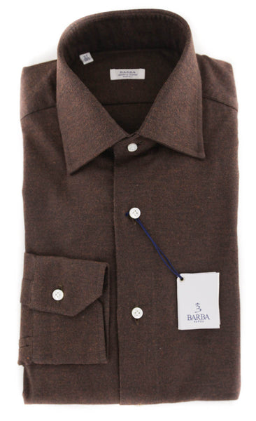 Barba Napoli Brown Solid Cotton Shirt - Slim - (851) - Parent